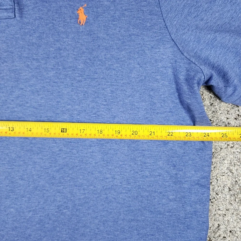 Polo Ralph Lauren Polo Shirt Mens XXL Pima Soft Touch Blue Orange Pony Excellent